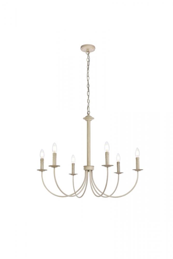 Brielle 6 lights pendant in weathered dove