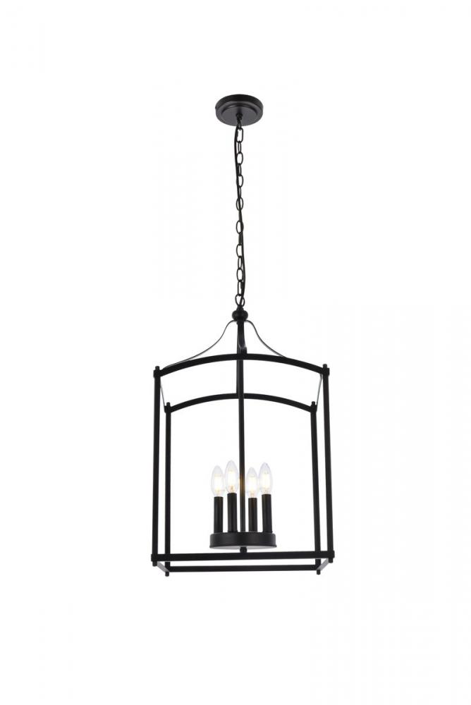 Janet 4 lights pendant in black