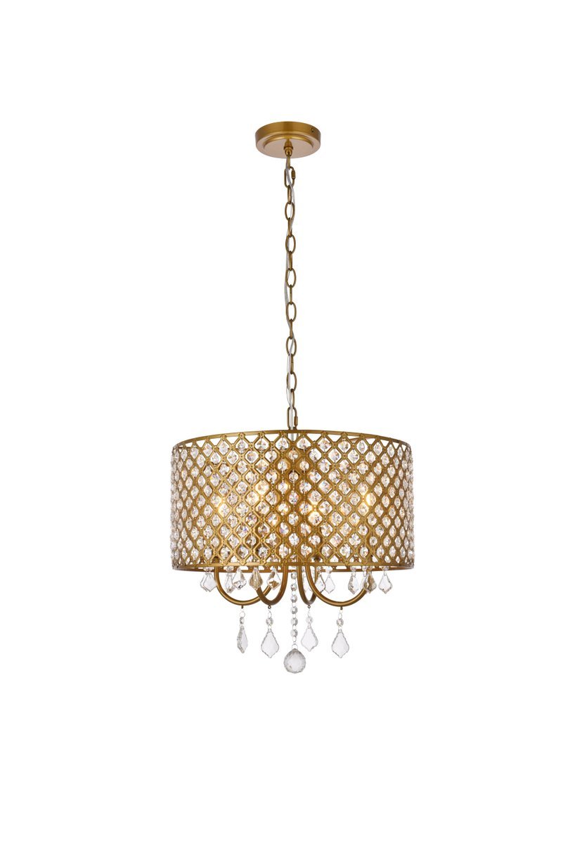 Elise 17 inch pendant in brass