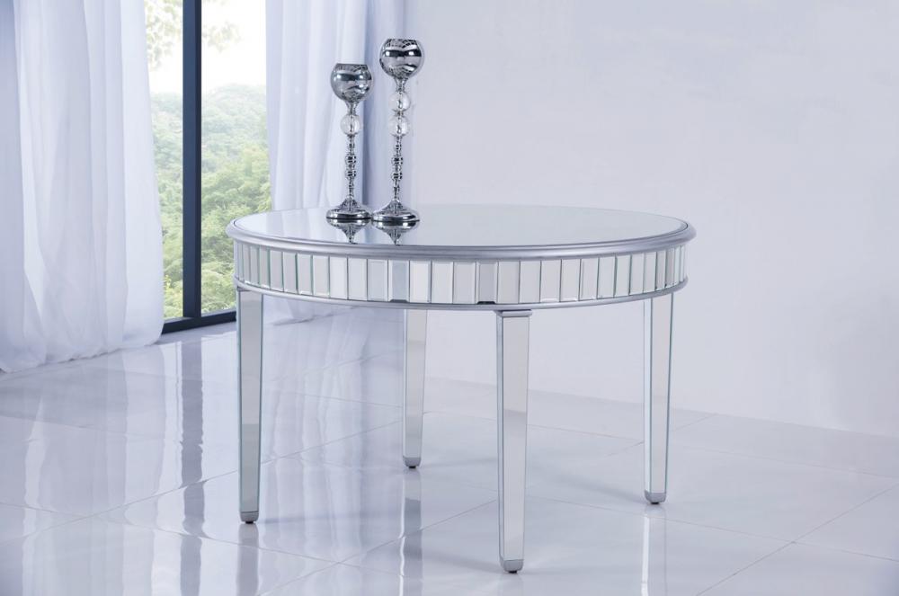 Round Dining Table 48 in. x 30 in. in silver paint