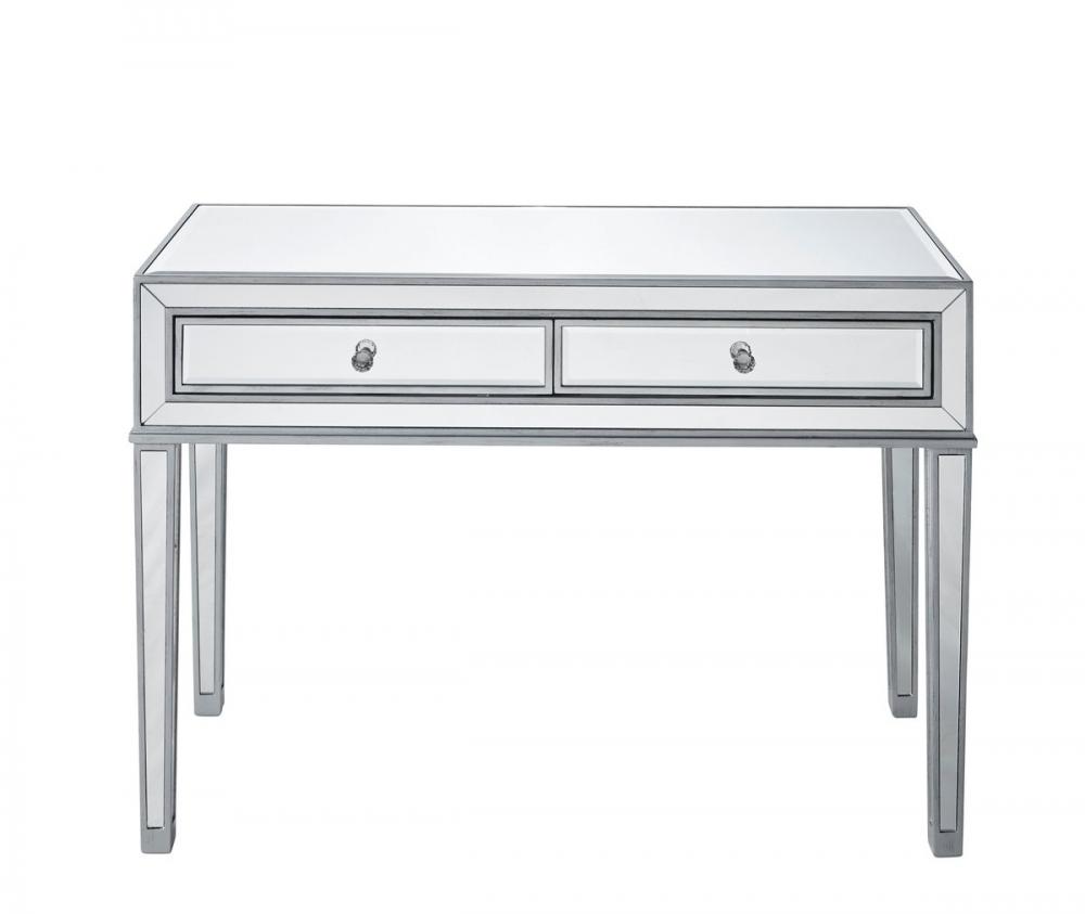 Desk 42in. Wx18in. Dx30in. H in Antique Silver Paint