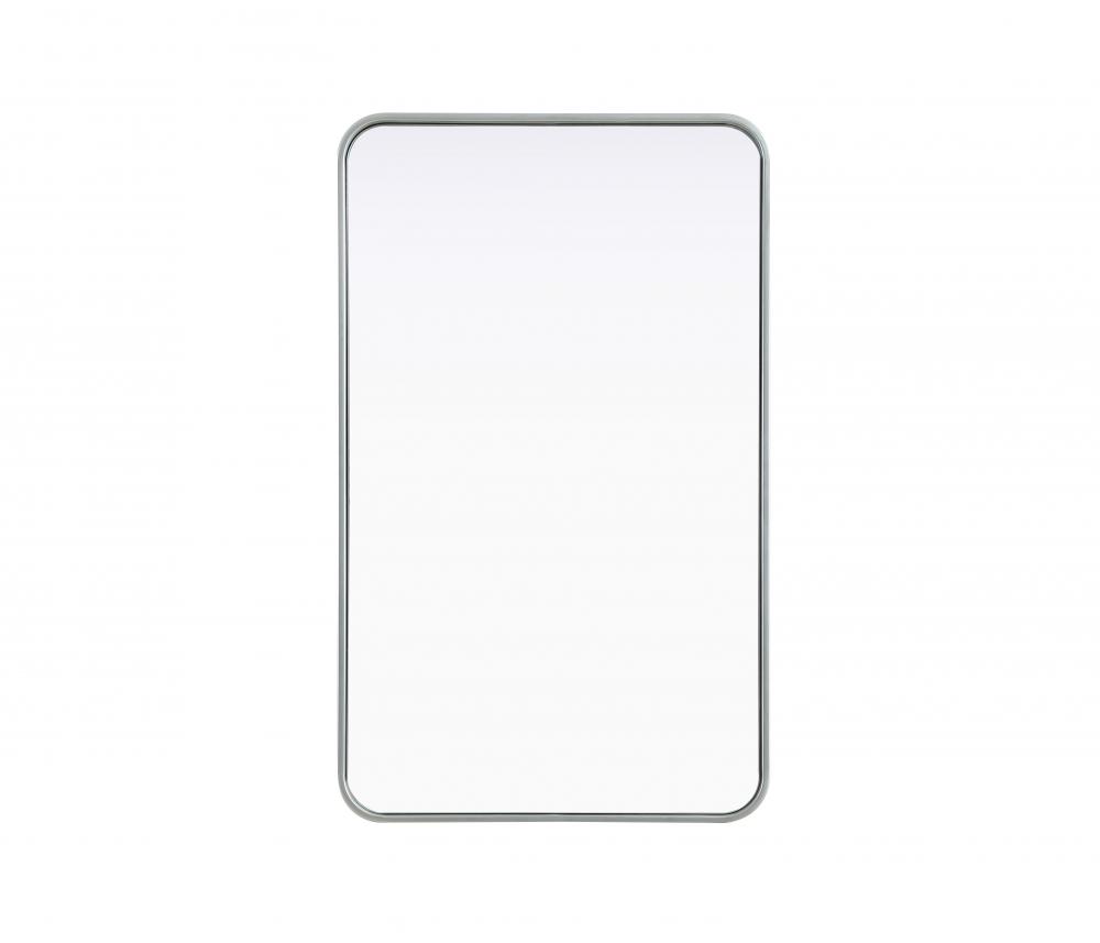 Contour Metal Rectangle Mirror 22x36 in Silver