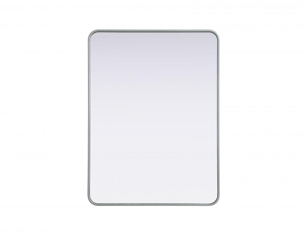 Contour Metal Rectangle Mirror 30x40 in Silver