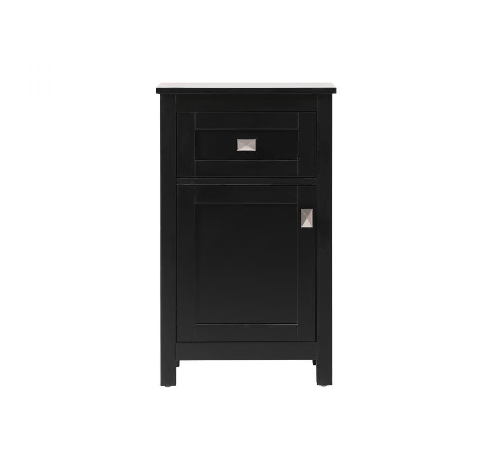 18 Inch Wide Bathroom Storage Freedstanding Cabinet In Black