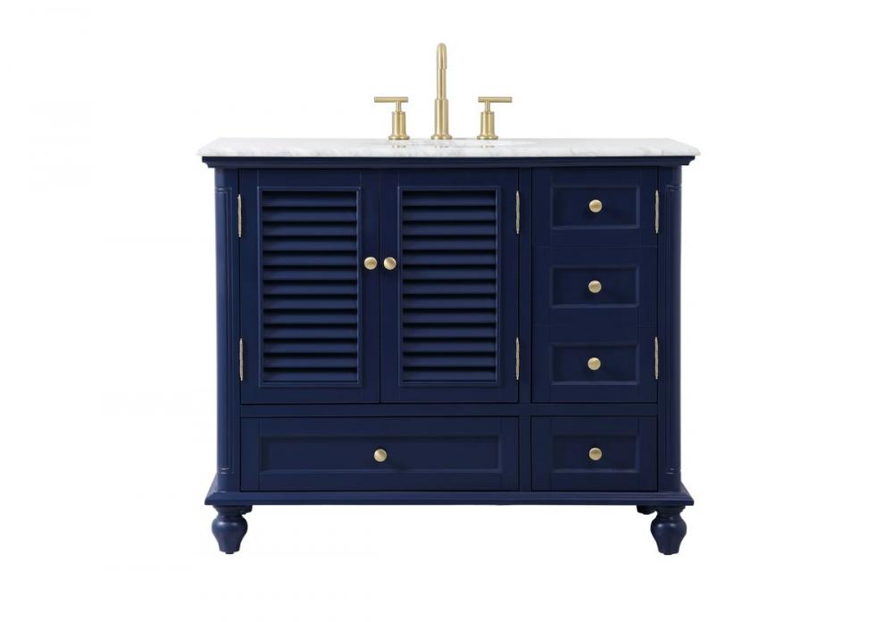 42 inch Single bathroom vanity in blue