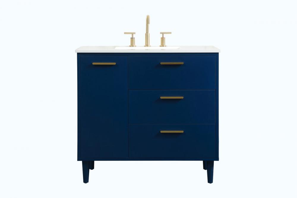 36 Inch Bathroom Vanity in Blue