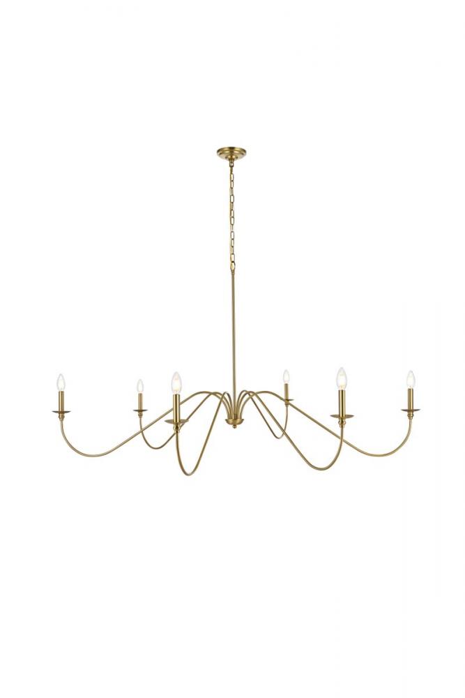 Rohan 60 inch chandelier in Satin Gold