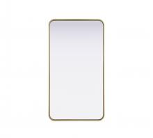 Elegant MR8A2240BRA - Contour Metal Rectangle Mirror 22x40 in Brass