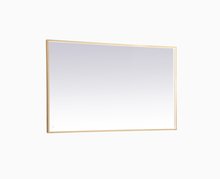 Elegant MRE63660BR - Pier 36x60 Inch LED Mirror with Adjustable Color Temperature 3000k/4200k/6400k in Brass