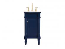 Elegant VF13018BL - 18.5 inch Single bathroom vanity in blue