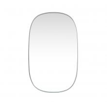 Elegant MR2B3048SIL - Metal Frame Oval Mirror 30x48 Inch in Silver