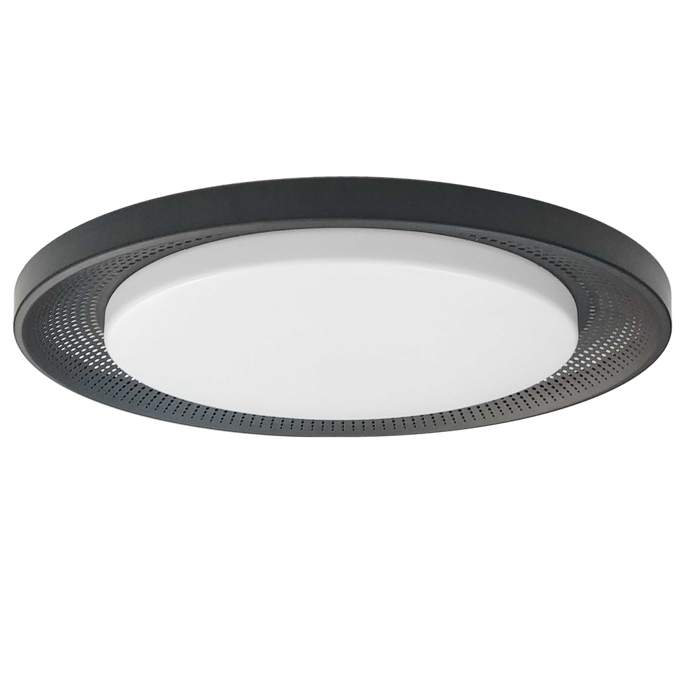 30W Flush Mount Matte Black with White Acrylic Diffuser