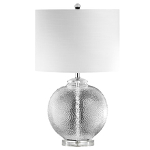 Dainolite TYR-235T-CLR - 1 Light Incandescent Glass Table Lamp with White Shade