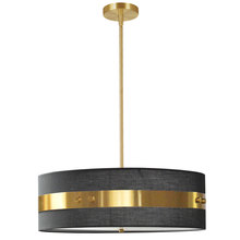 Dainolite WIL-224P-AGB-BK - 4 Light Incandescent Pendant Aged Brass Finish with Black Shade