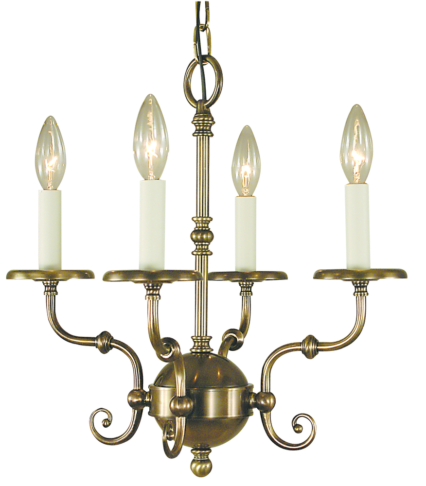 4-Light Antique Brass Jamestown Mini Chandelier