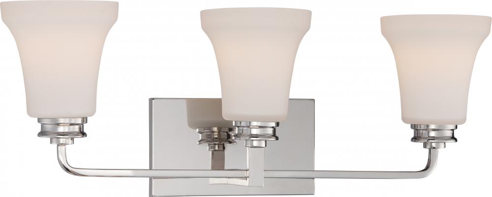 Cody - 3 Light Vanity Fixture with Satin White Glass - LED Omni Included