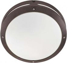 Nuvo 60/2546 - 2-Light Round Wall/Ceiling Light in Architectural Bronze Finish with Photocell and (2) 18W GU24