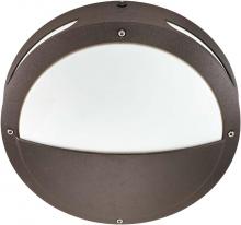 Nuvo 60/2548 - 2-Light Round Hooded Wall/Ceiling Light in Architectural Bronze Finish with Photocell and (2) 18W