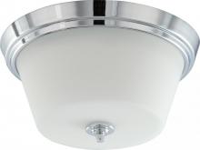 Nuvo 60/4088 - Bento - 3 Light Flush with Satin White Glass - Polished Chrome Finish