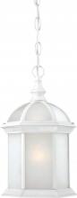 Nuvo 60/4997 - 1-Light 14" Outdoor Hanging Light Fixture in White Finish with Frosted Glass and (1) 18W GU24