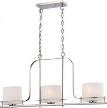 Nuvo 60/5106 - Loren - 3 Light Island Pendant with Oval Frosted Glass - Polished Nickel Finish