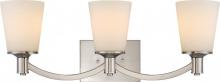 Nuvo 60/5823 - Laguna - 3 Light Vanity with White Glass - Brushed Nickel Finish