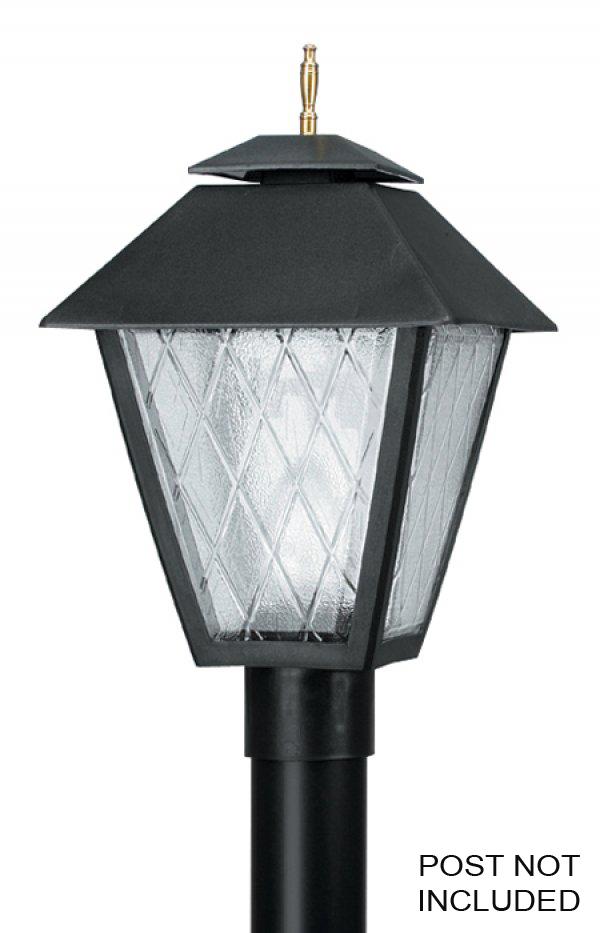 COLONIAL POST LANTERN BLACK W/CLEAR BEVELED LENS