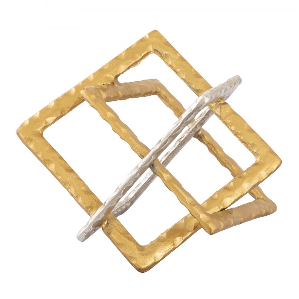 Abstract Interlocking Sculpture - Brass and Nickel (2 pack) (2 pack)