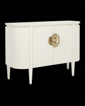 Currey 3000-0201 - Briallen White Demi-Lune Cabinet