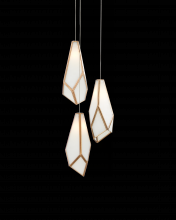 Currey 9000-1034 - Glace White 3-Light Round Multi-Drop Pendant